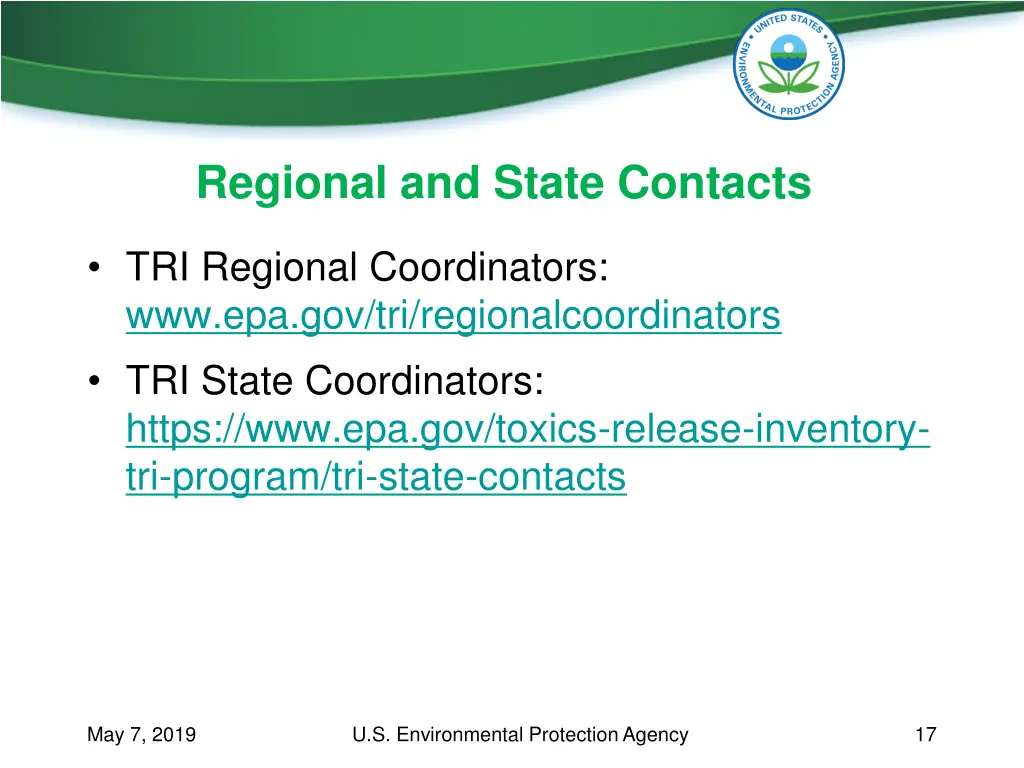 regional and state contacts