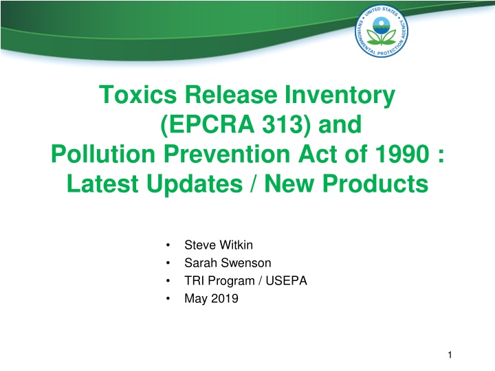 toxics release inventory epcra 313 and pollution