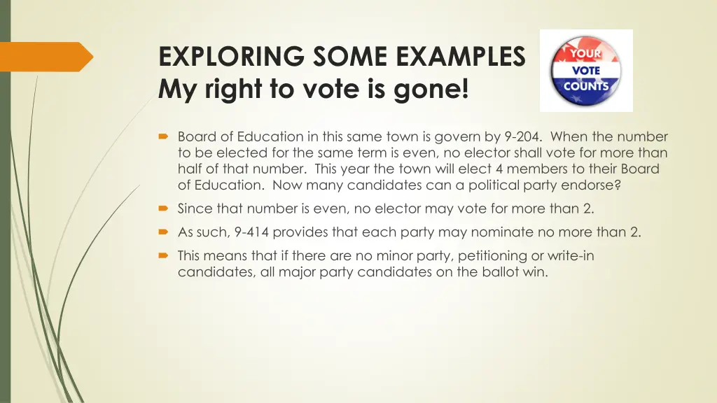 exploring some examples my right to vote is gone