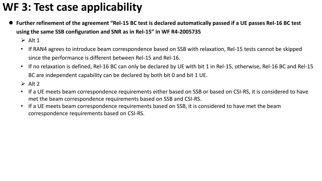 wf 3 test case applicability