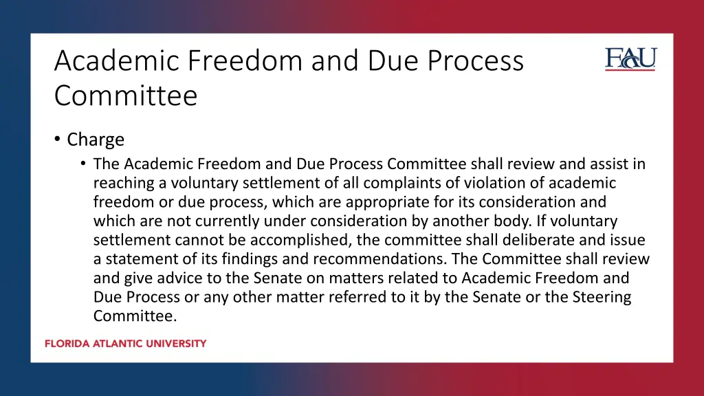 academic freedom and due process committee 2