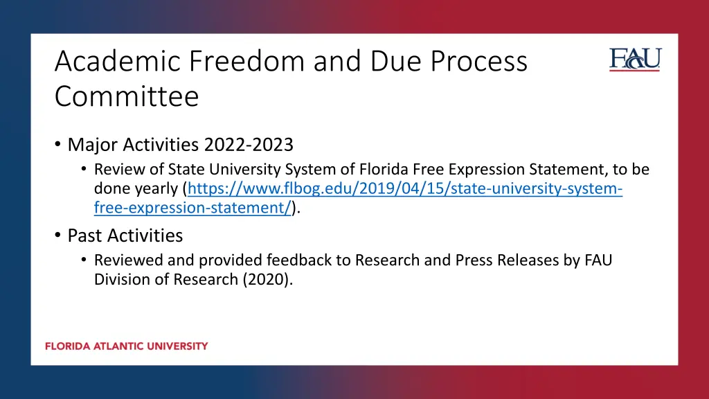 academic freedom and due process committee 3