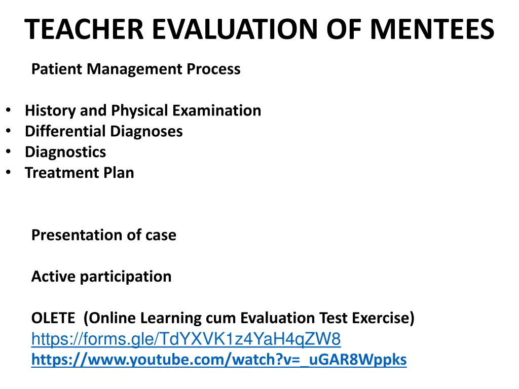 teacher evaluation of mentees