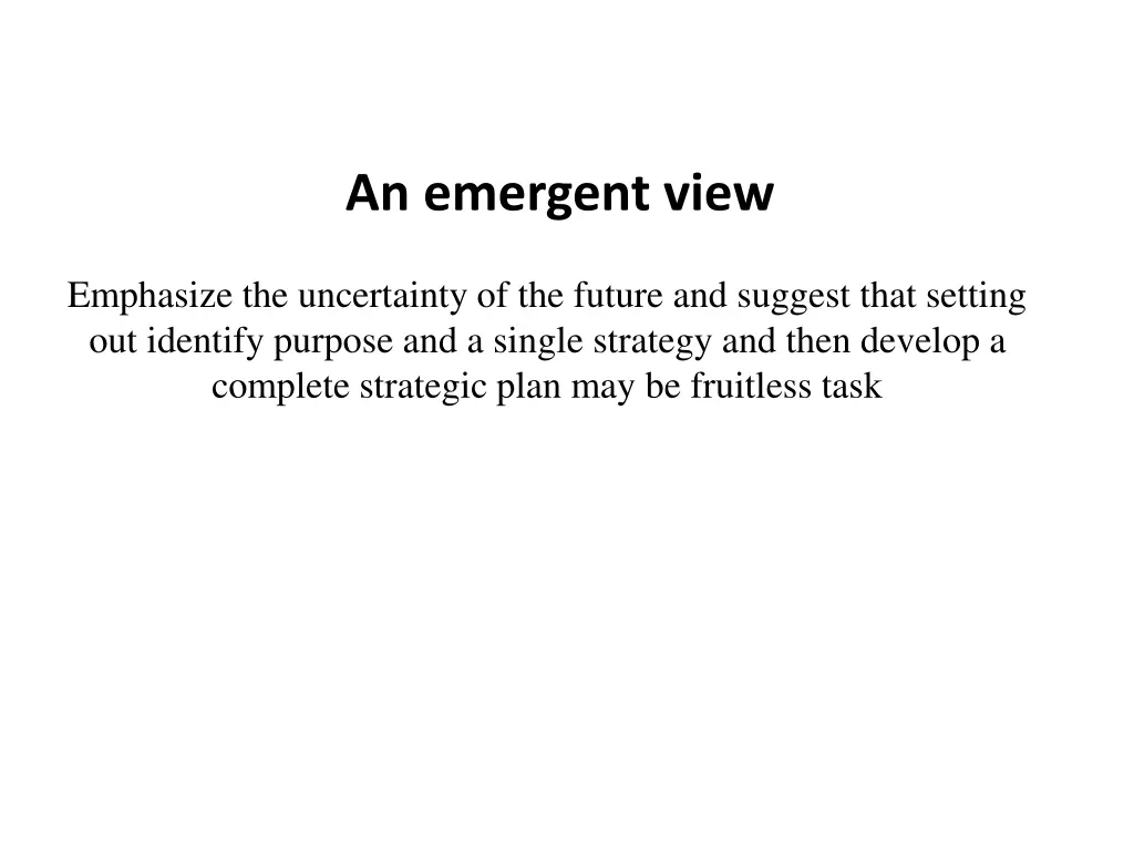 an emergent view