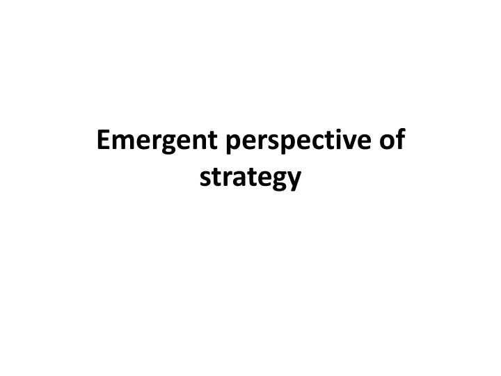 emergent perspective of strategy