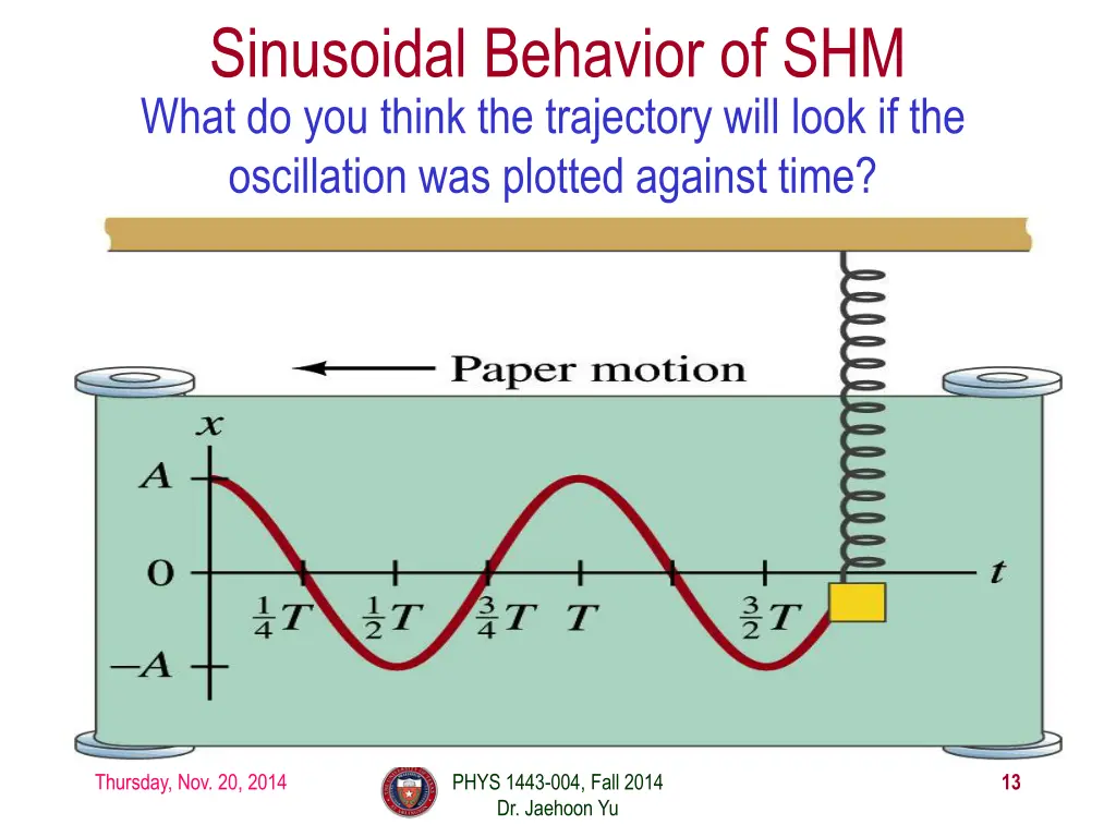 sinusoidal behavior of shm what do you think