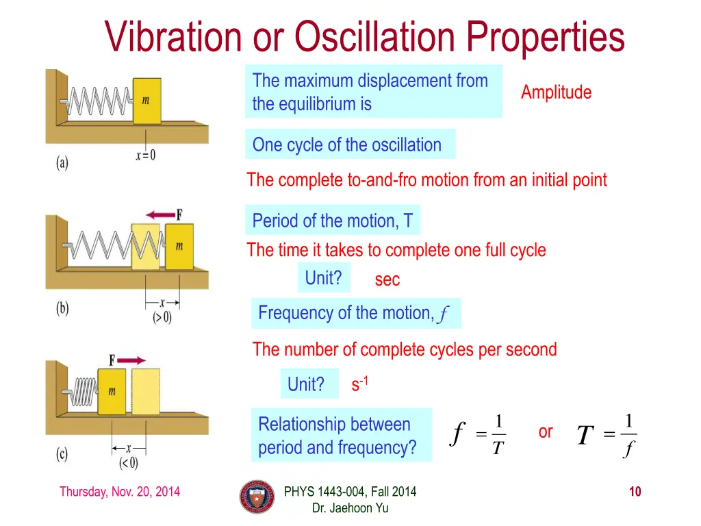 vibration or oscillation properties the maximum