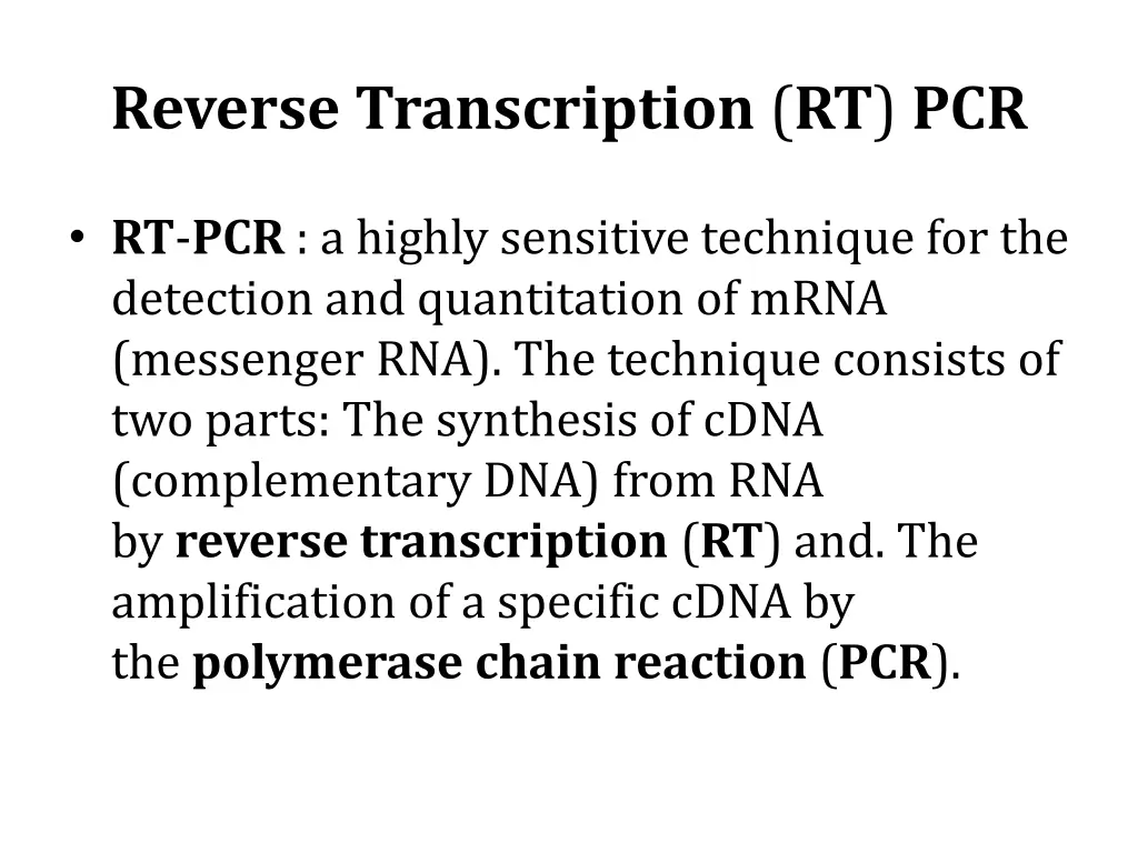 reverse transcription rt pcr