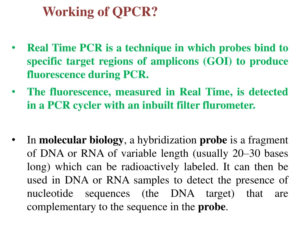 working of qpcr