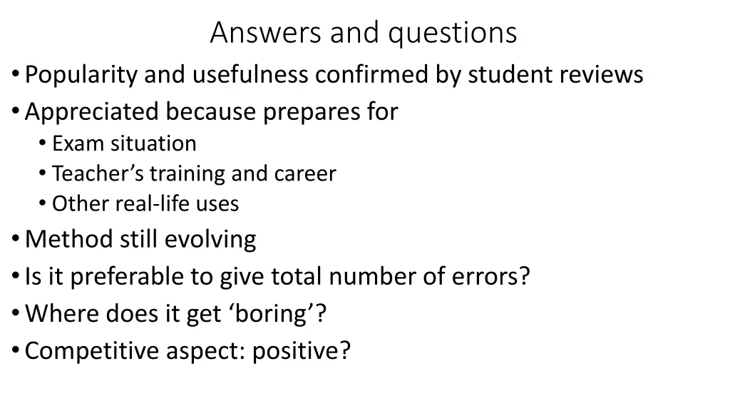 answers and questions