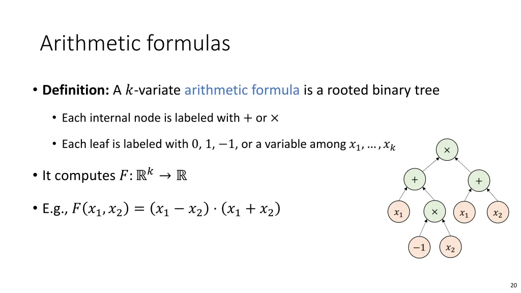arithmetic formulas