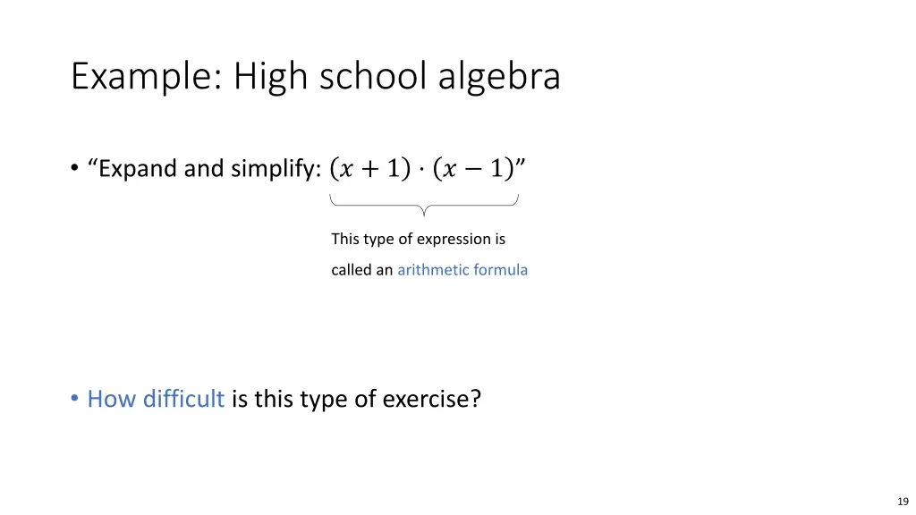 example high school algebra