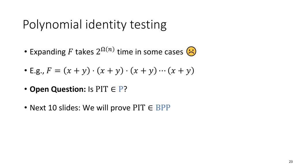 polynomial identity testing 1