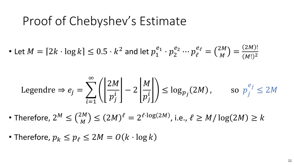 proof of chebyshev s estimate