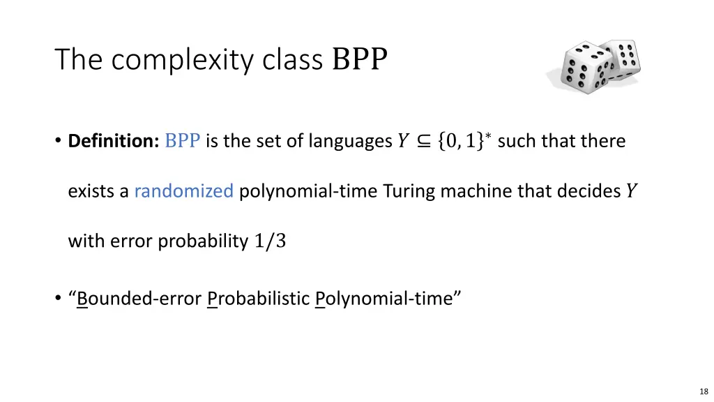 the complexity class bpp