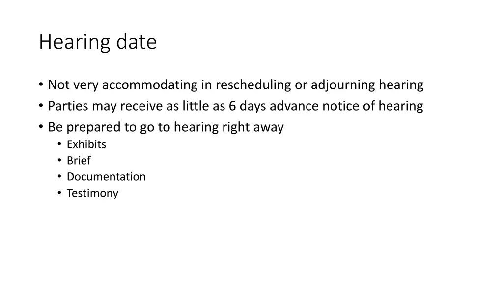 hearing date