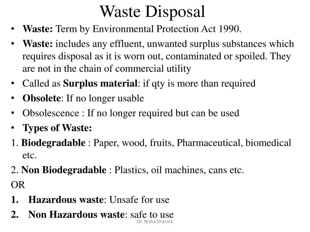 waste disposal