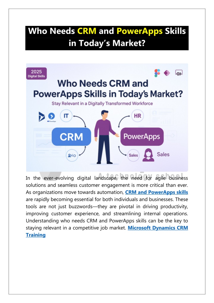 who needs crm and powerapps skills in today