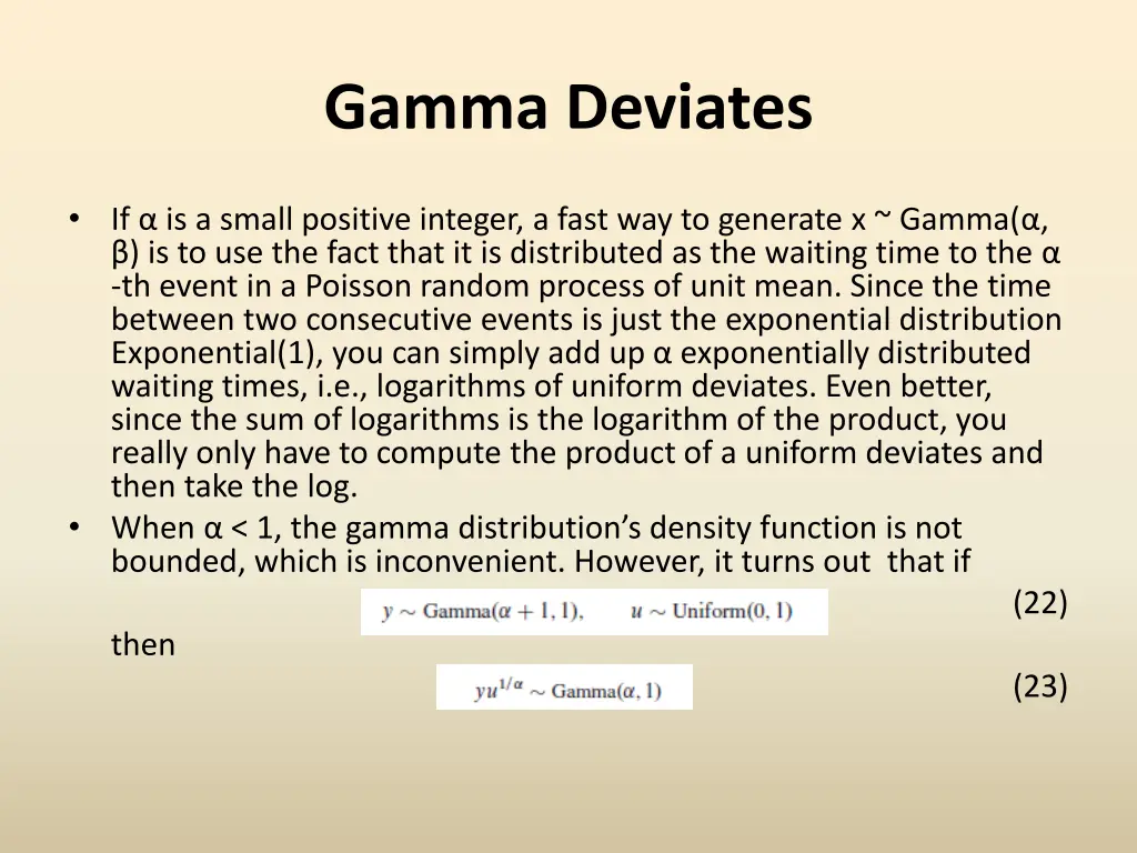 gamma deviates