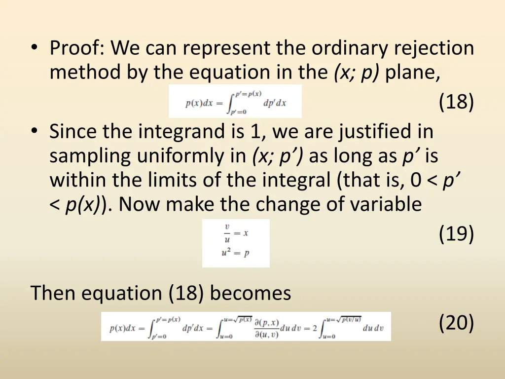 proof we can represent the ordinary rejection