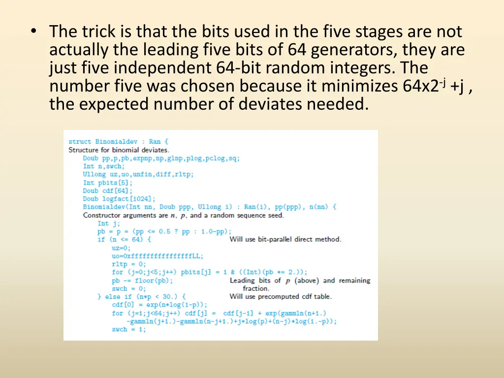 the trick is that the bits used in the five