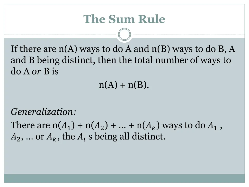the sum rule