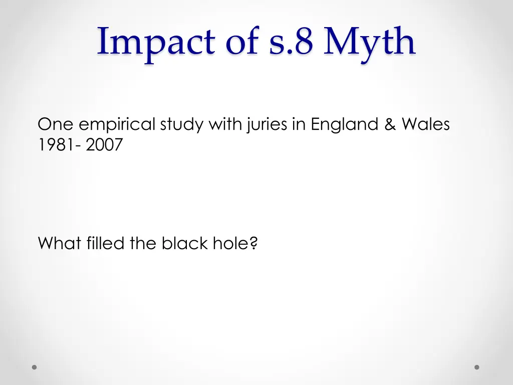 impact of s 8 myth