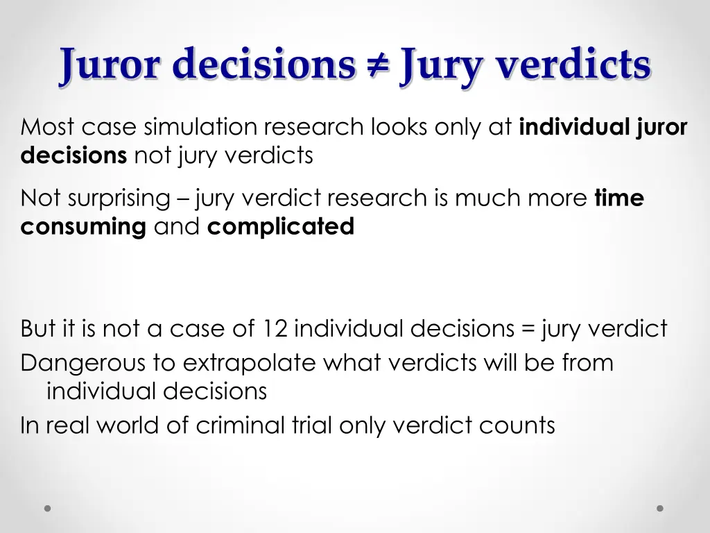 juror decisions jury verdicts