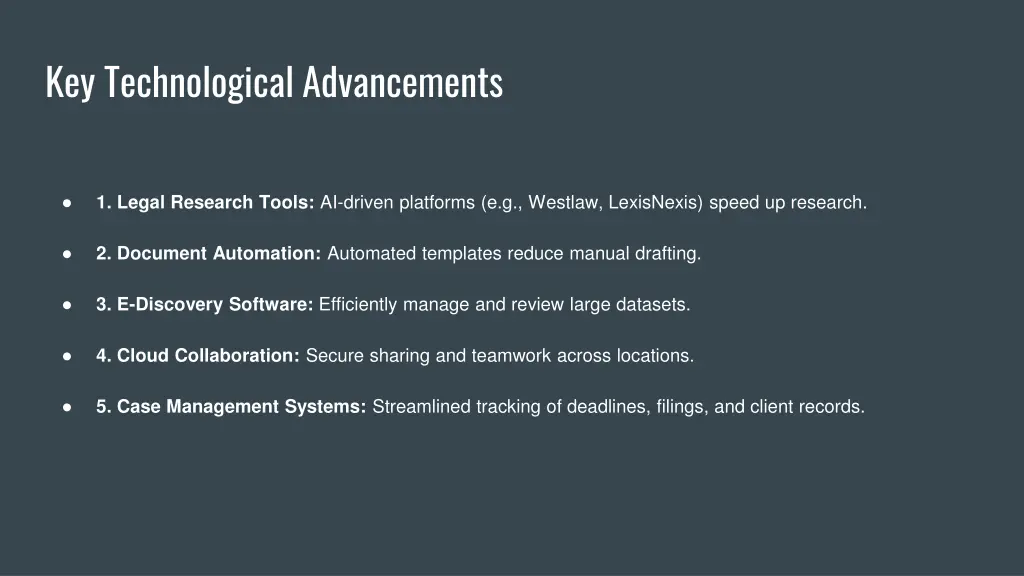 key technological advancements