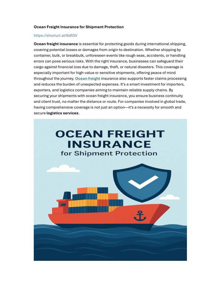 ocean freight insurance for shipment protection