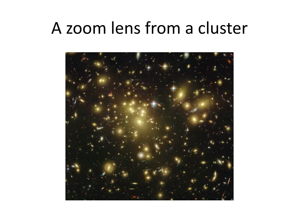 a zoom lens from a cluster