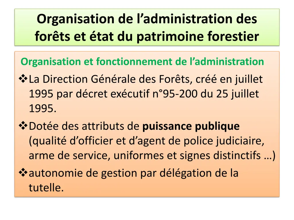 organisation de l administration