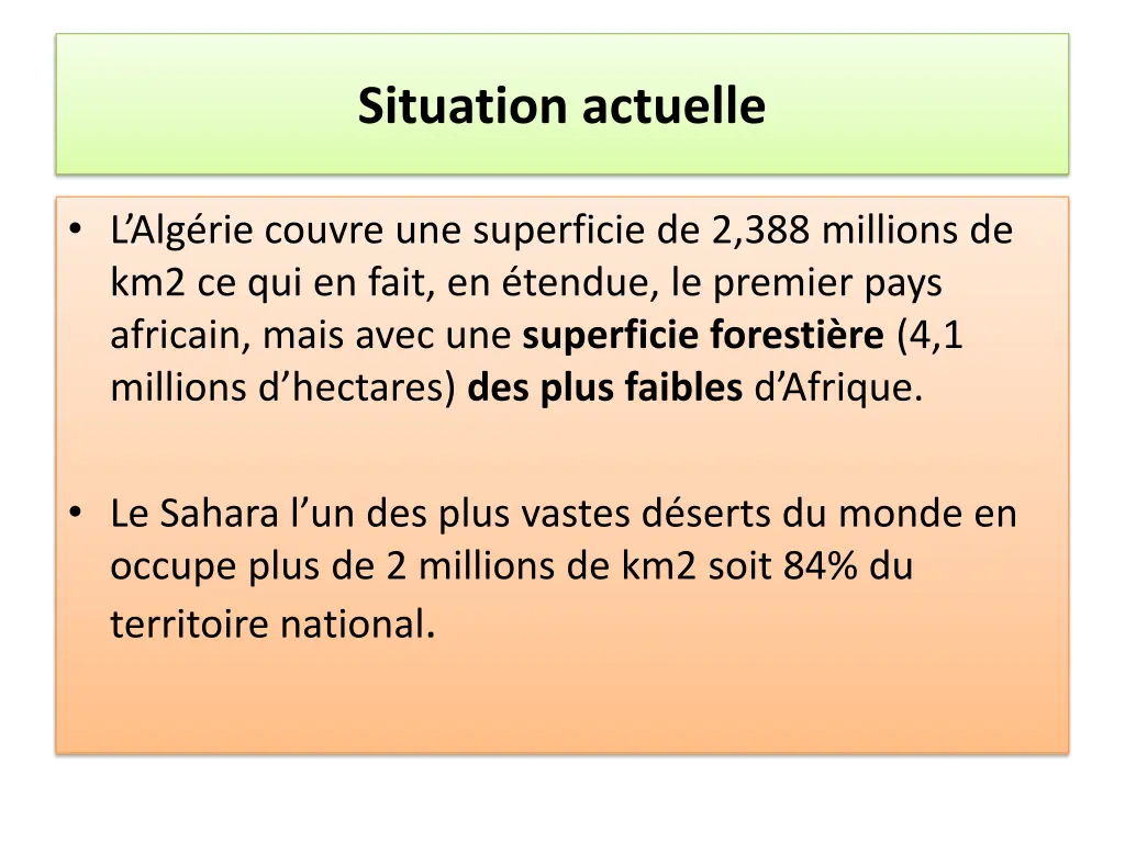 situation actuelle