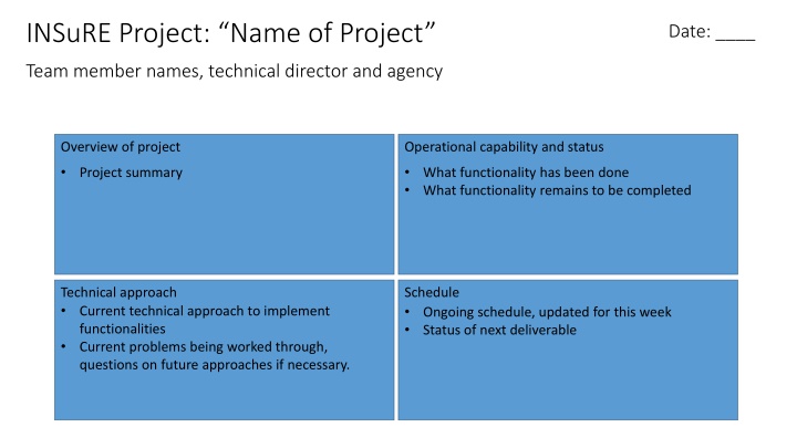 insure project name of project