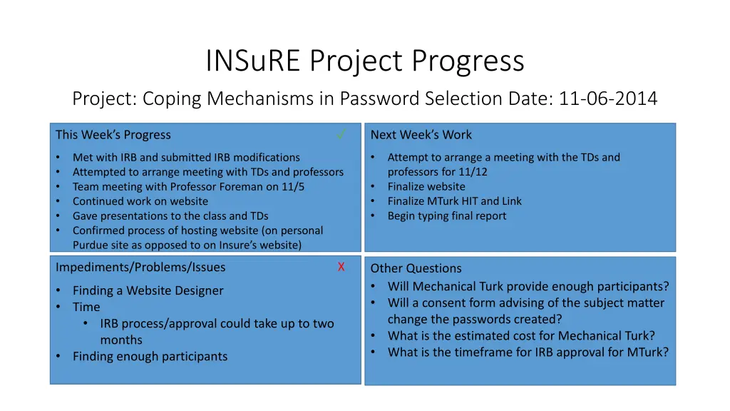 insure project progress project coping mechanisms
