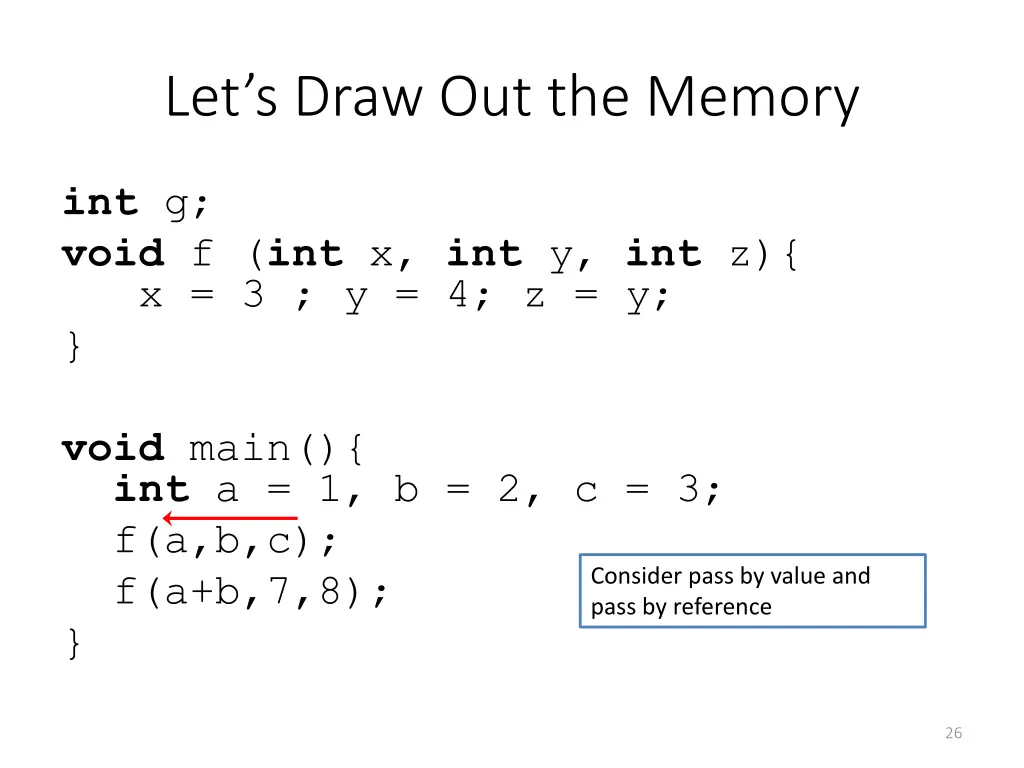 let s draw out the memory