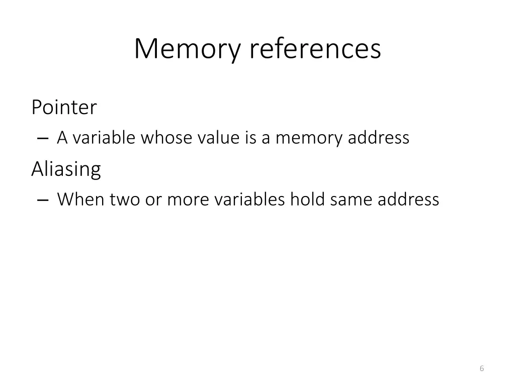 memory references