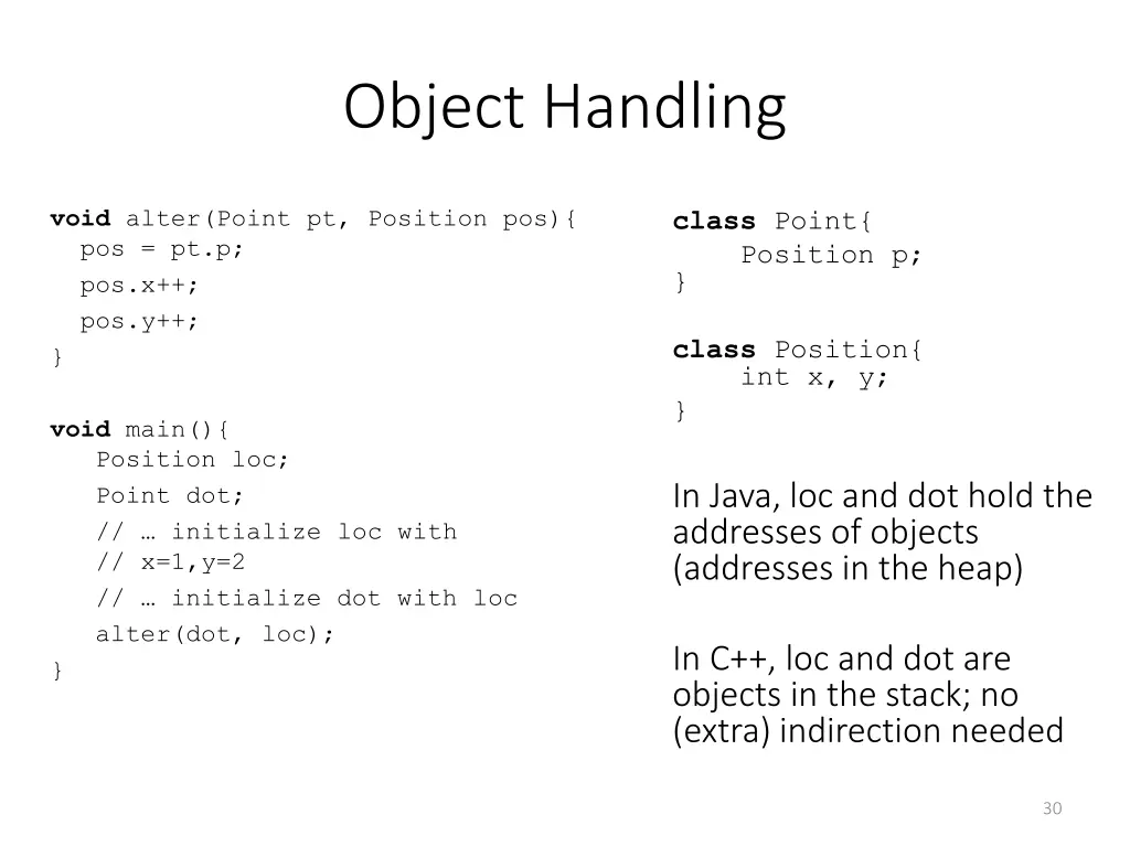 object handling
