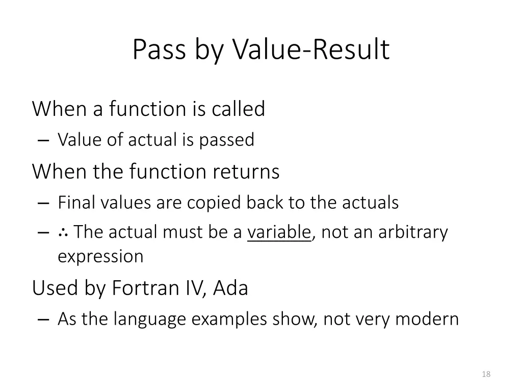 pass by value result