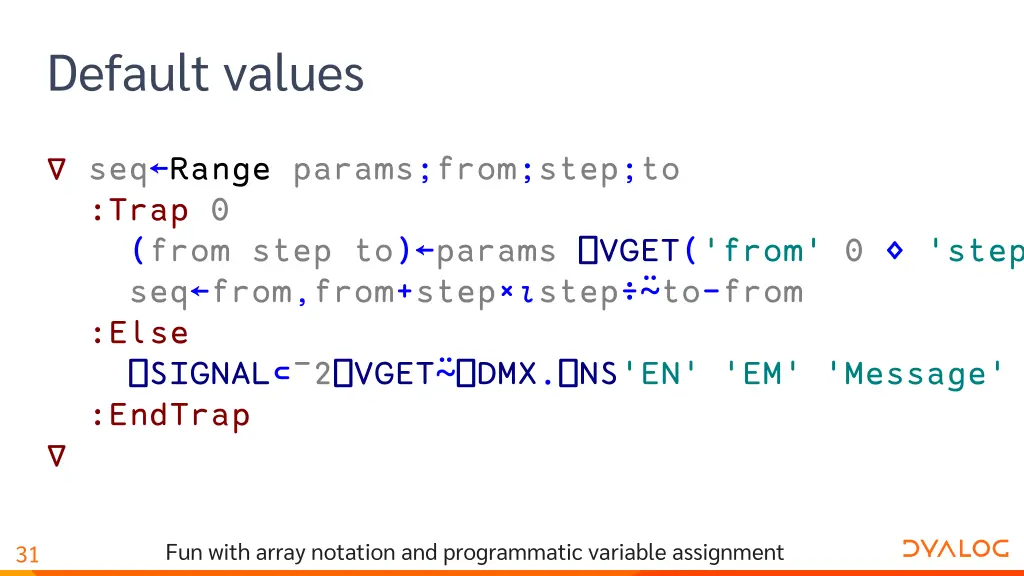 default values 3