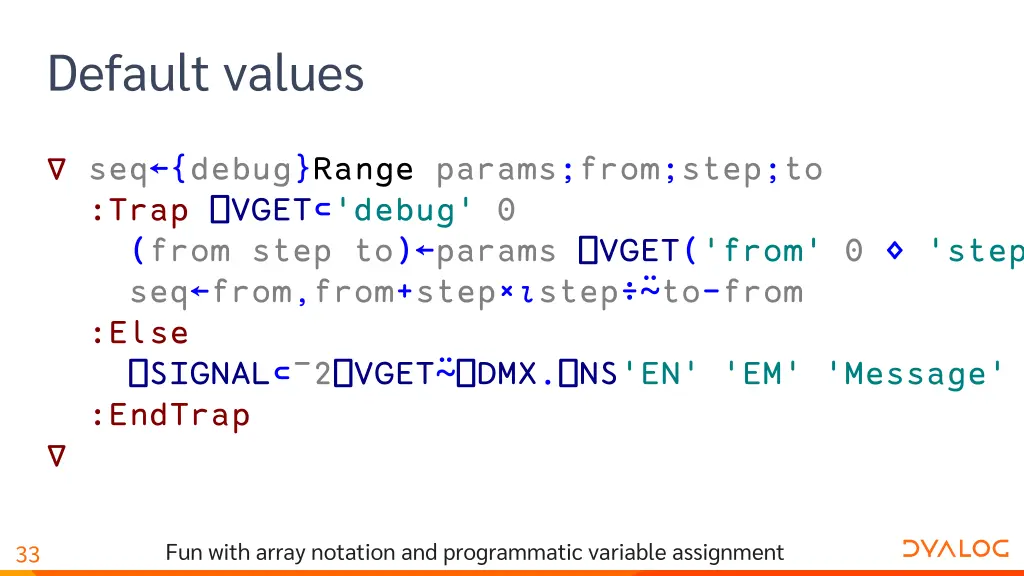 default values 5