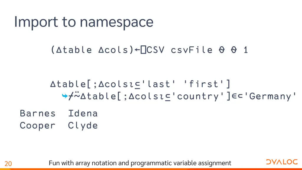 import to namespace 1