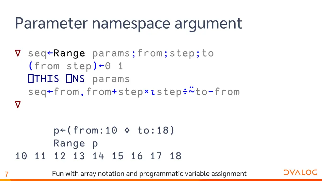 parameter namespace argument 1