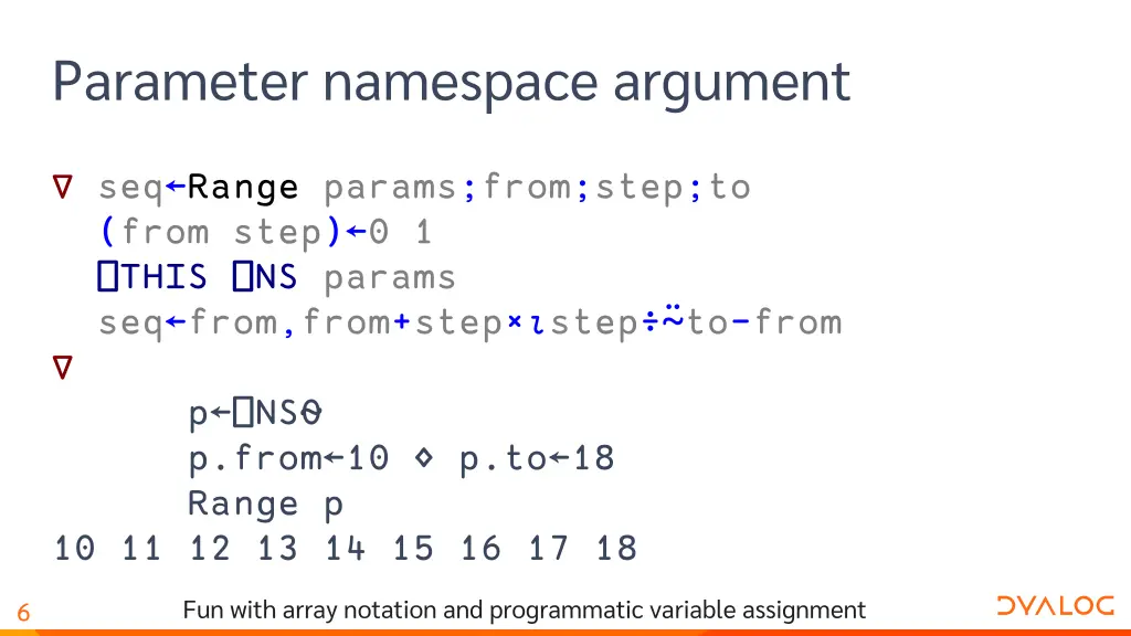 parameter namespace argument
