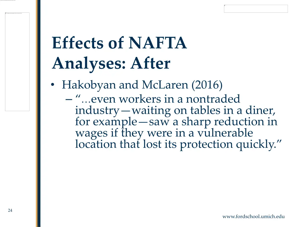 effects of nafta analyses after 4