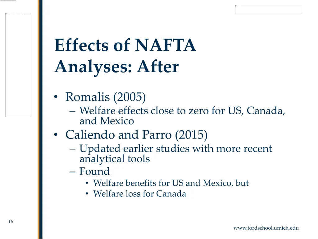 effects of nafta analyses after