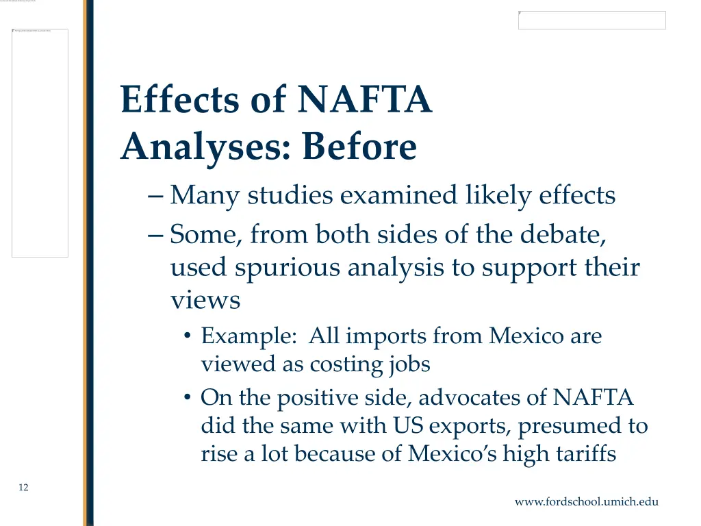 effects of nafta analyses before many studies