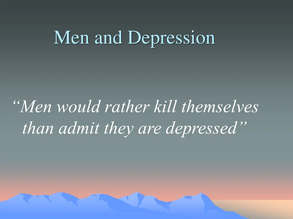 men and depression
