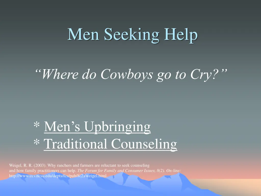 men seeking help