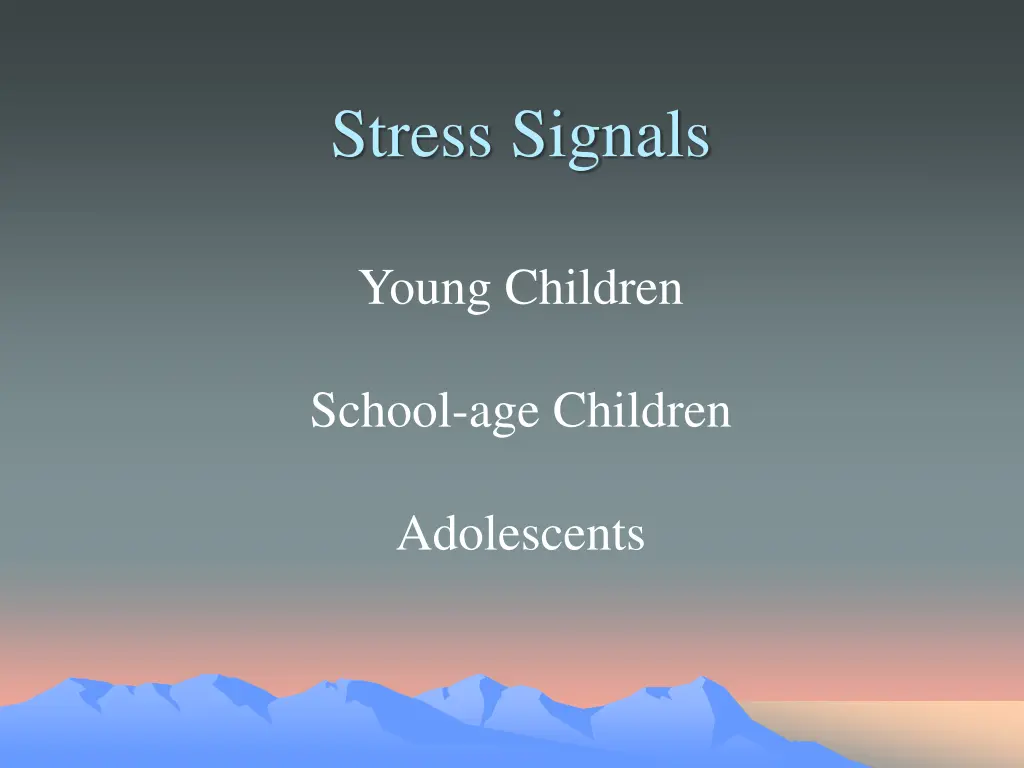 stress signals